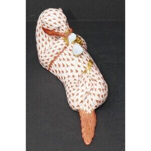 Herend Fishnet Otter Sea Lion Eating Clams Handpainted Porcelain Figurine 15364